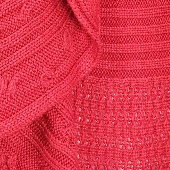 STYLE & CO. RED WATERFALL OPEN FRONT KNIT CARDIGAN SIZE M - Picture 5 of 7